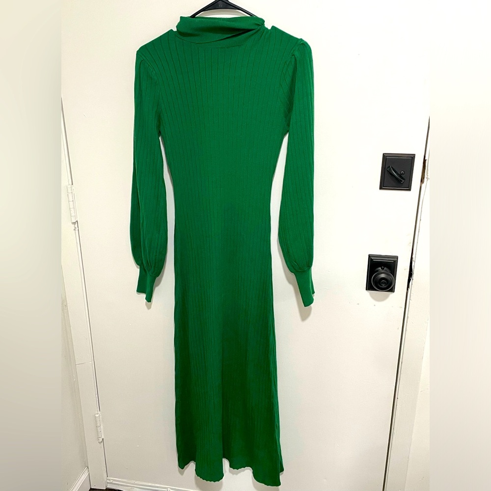 Pink Lily Green Turtleneck Boutique Bodycon Dress Small